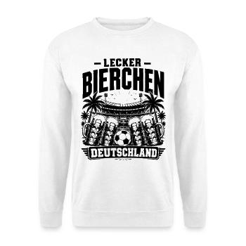 Lecker Bierchen Deutschland Fußball Liebe - Unisex Pullover - Weiß - Vorne