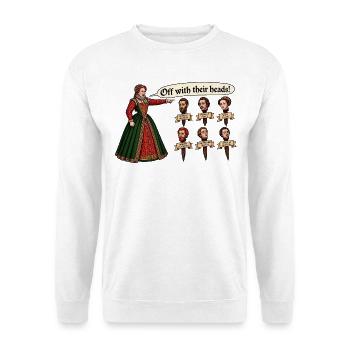 Köpfe ab! - Unisex Pullover - Weiß - Vorne - Alina (178cm) & Michal (187cm)