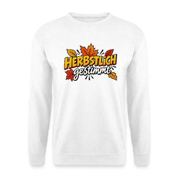 Herbstlich gestimmt - Unisex Pullover - Weiß - Vorne - Alina (178cm) & Michal (187cm)