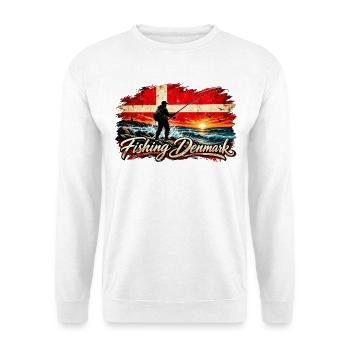 Fischen Dänemark Sonnenuntergang - Unisex Pullover - Weiß - Vorne - Alina (178cm) & Michal (187cm)
