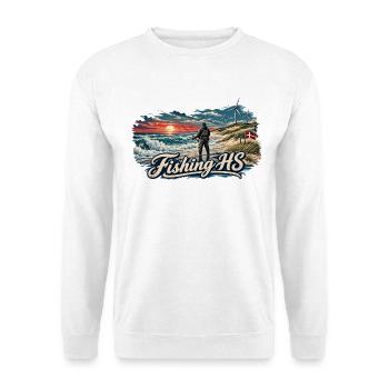 Angeln Hvide Sande - Unisex Pullover - Weiß - Vorne - Alina (178cm) & Michal (187cm)