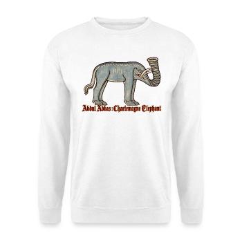 Abdul Abbas, Karl des Großen, Elefant - Unisex Pullover - Weiß - Vorne - Alina (178cm) & Michal (187cm)