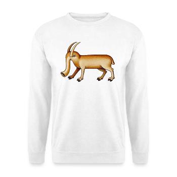 Mittelalterlicher Elefant – 15. Jahrhundert - Unisex Pullover - Weiß - Vorne - Alina (178cm) & Michal (187cm)