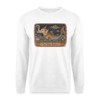 Thailändischer Wasserelefant (Chang Nam) - Unisex Pullover - Weiß - Vorne - Alina (178cm) & Michal (187cm)