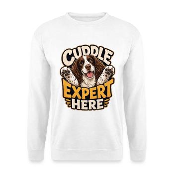 Englischer Springer-Spaniel - Unisex Pullover - Weiß - Vorne - Alina (178cm) & Michal (187cm)