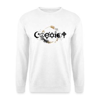 Coexist – Frieden, Vielfalt & Toleranz - Unisex Pullover - Weiß - Vorne - Alina (178cm) & Michal (187cm)