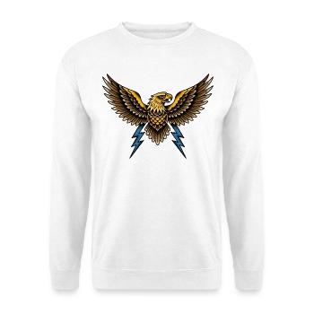 Stormwing Eagle Burst - Unisex Pullover - Weiß - Vorne - Alina (178cm) & Michal (187cm)