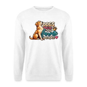 Dogs Are My Favorite People – Hunde Liebe - Unisex Pullover - Weiß - Vorne - Alina (178cm) & Michal (187cm)