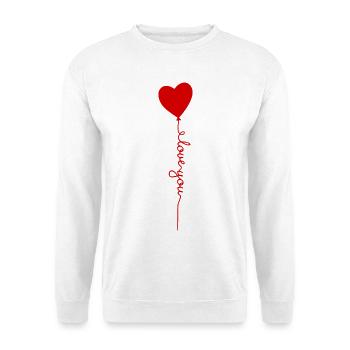 Heart Balloon with Love Script - Unisex Sweatshirt - white - Front