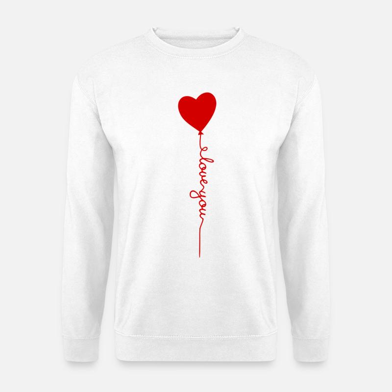 Herzballon mit Liebesschrift - Unisex Pullover - Weiß