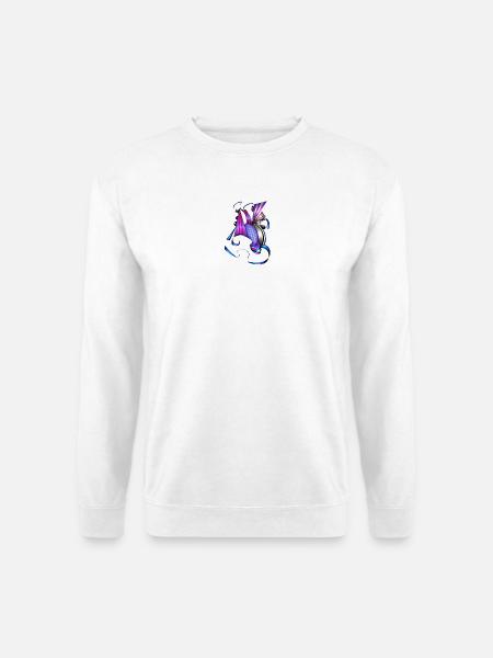 Farbige Spiral- und Fächerkunst - Unisex Pullover - Weiß