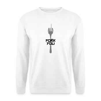 Ich gabel dich - Unisex Pullover - Weiß - Vorne - Alina (178cm) & Michal (187cm)