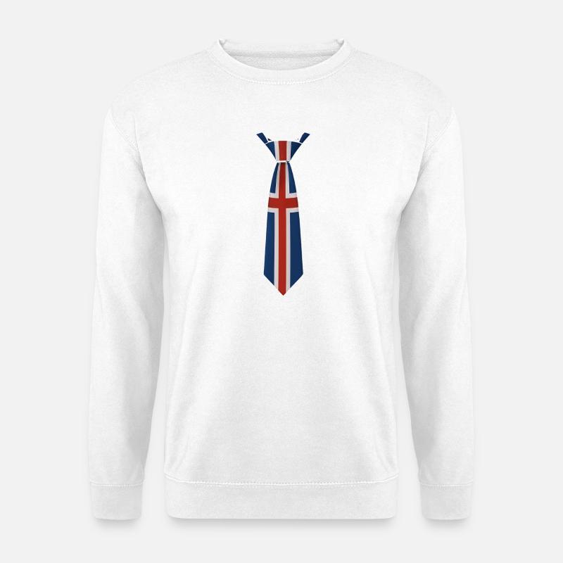 Union Jack Krawatten-Design - Unisex Pullover - Weiß