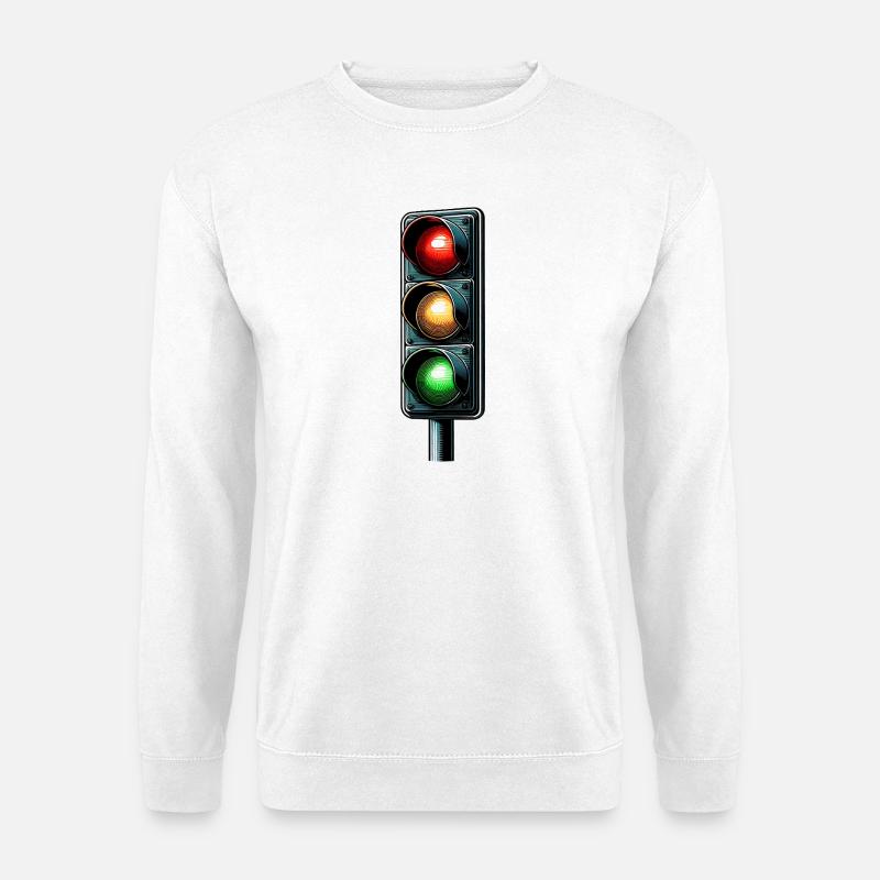 Minimalistische städtische Ampeln - Unisex Pullover - Weiß