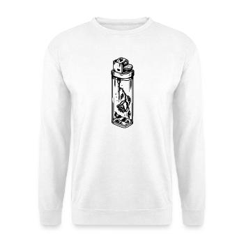 Faded Rose in einem Helleren – Dark Gothic - Unisex Pullover - Weiß - Vorne - Alina (178cm) & Michal (187cm)