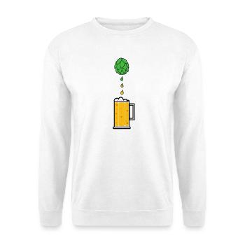 Hopfensaft - Unisex Pullover - Weiß - Vorne - Alina (178cm) & Michal (187cm)