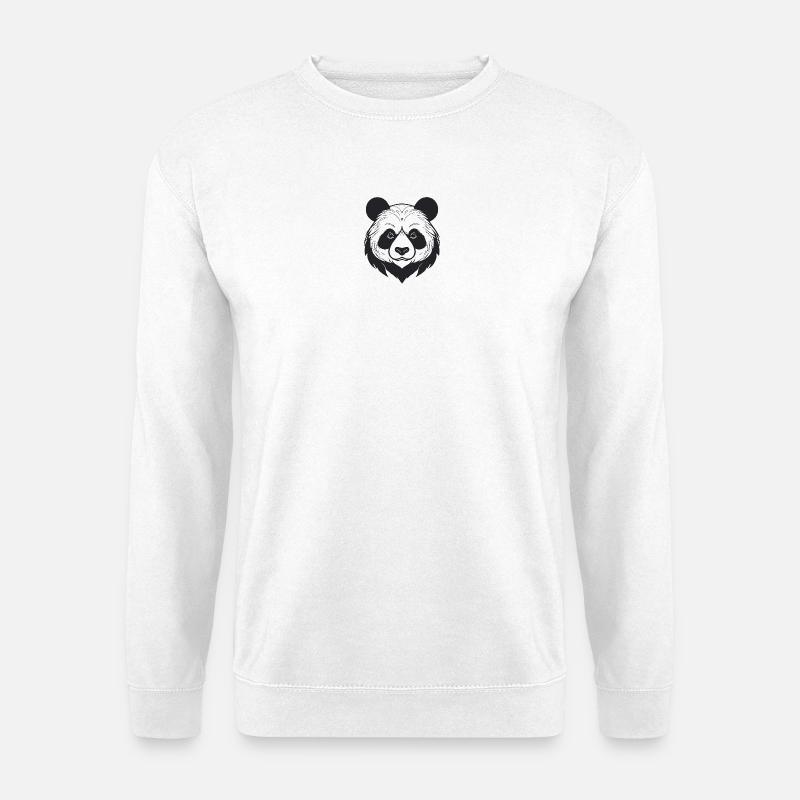 Panda illustration in black and white - Unisex Sweatshirt - white