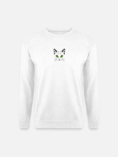 Katzenmotiv – Farbe & Augen personalisierbar - Unisex Pullover - Weiß