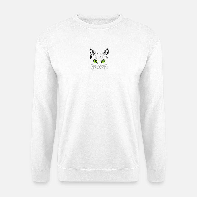 Katzenmotiv – Farbe & Augen personalisierbar - Unisex Pullover - Weiß