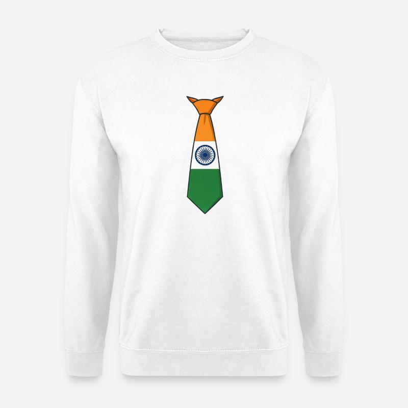 India Tie – Flaggendesign - Unisex Pullover - Weiß