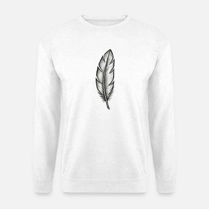 Black glitter feather with texture - Unisex Sweatshirt - white