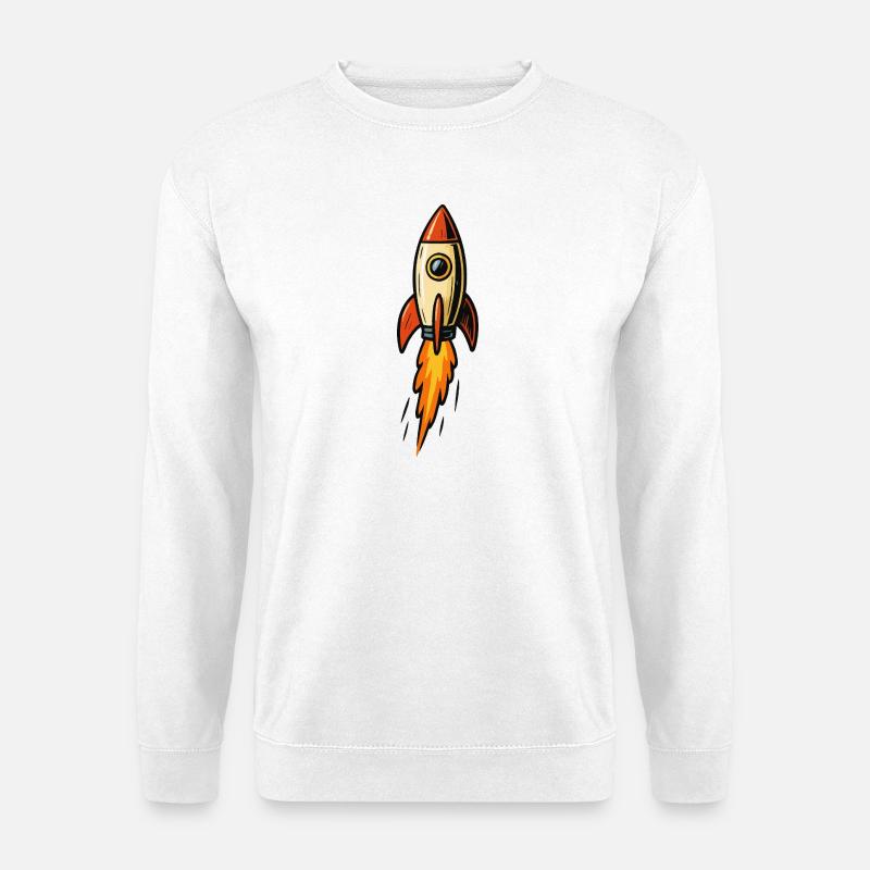 Raketen-Illustration Feuerflug - Unisex Pullover - Weiß