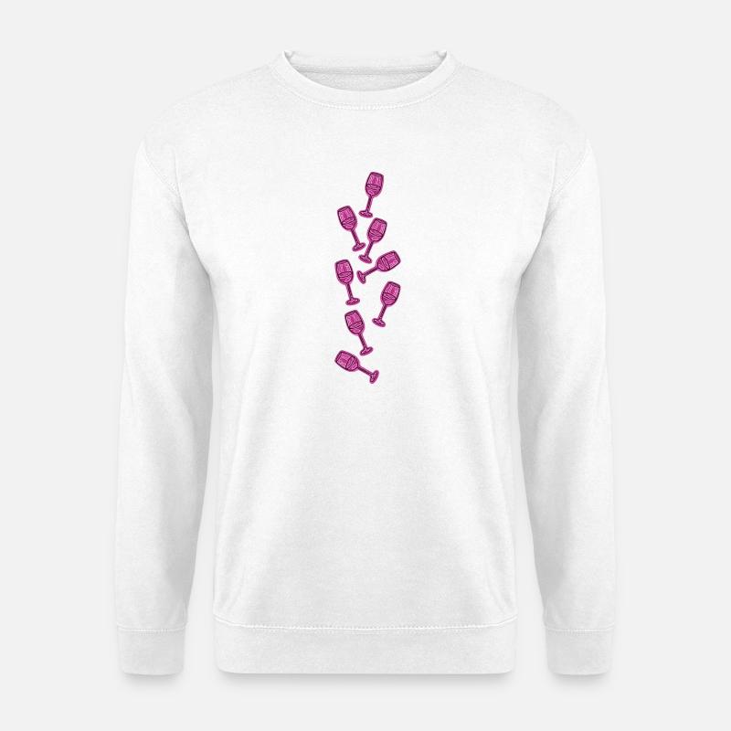 Weinglas Sektglas Symbol Wein - Unisex Pullover - Weiß