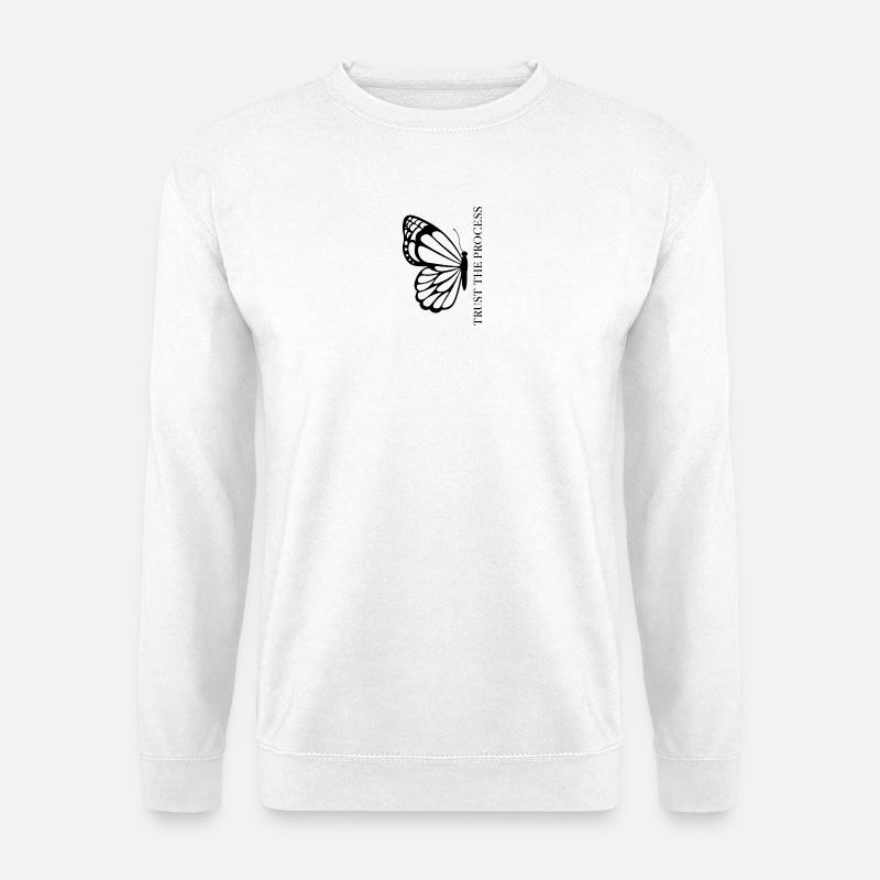 Trust the Process Butterfly Minimal Tee - Unisex Pullover - Weiß