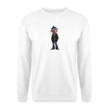 Head punk: Blue Mohican in jeans - Unisex Sweatshirt - white - Front