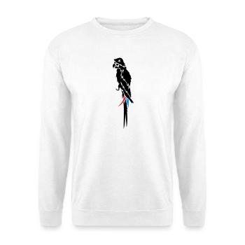 Piraten Papagei mit Augenklappe,Haken und - Unisex Pullover - Weiß - Vorne