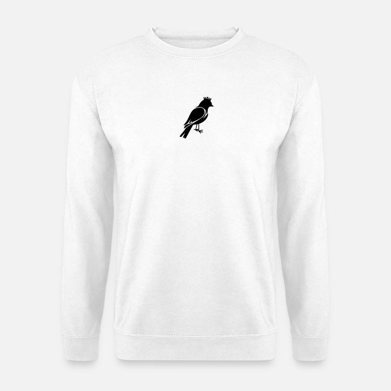 Bird silhouette with crown - Unisex Sweatshirt - white