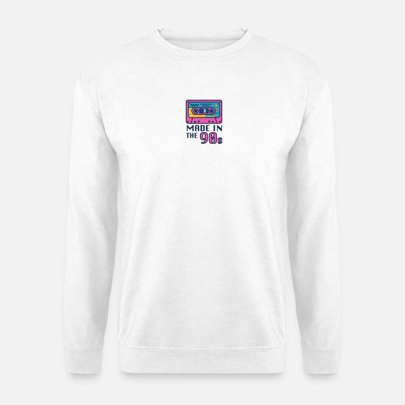 Neon 90er Kassette Design - Unisex Pullover - Weiß