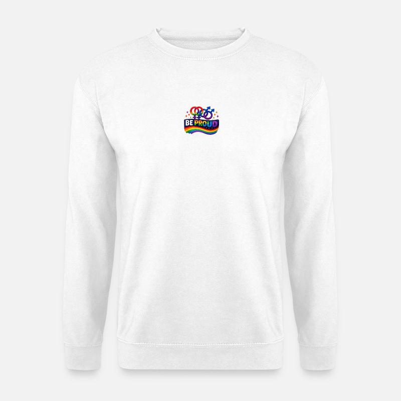 Be Proud Rainbow Pride Emblem - Unisex Sweatshirt - white