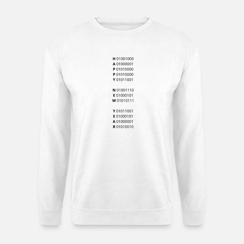 FROHES NEUES JAHR – Binärcode - Unisex Pullover - Weiß