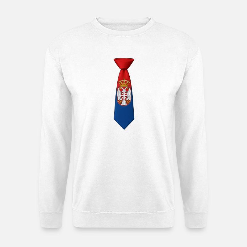 Serbia Tie – Flaggendesign - Unisex Pullover - Weiß