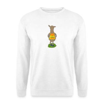 Llama with colorful backpack - Unisex Sweatshirt - white - Front