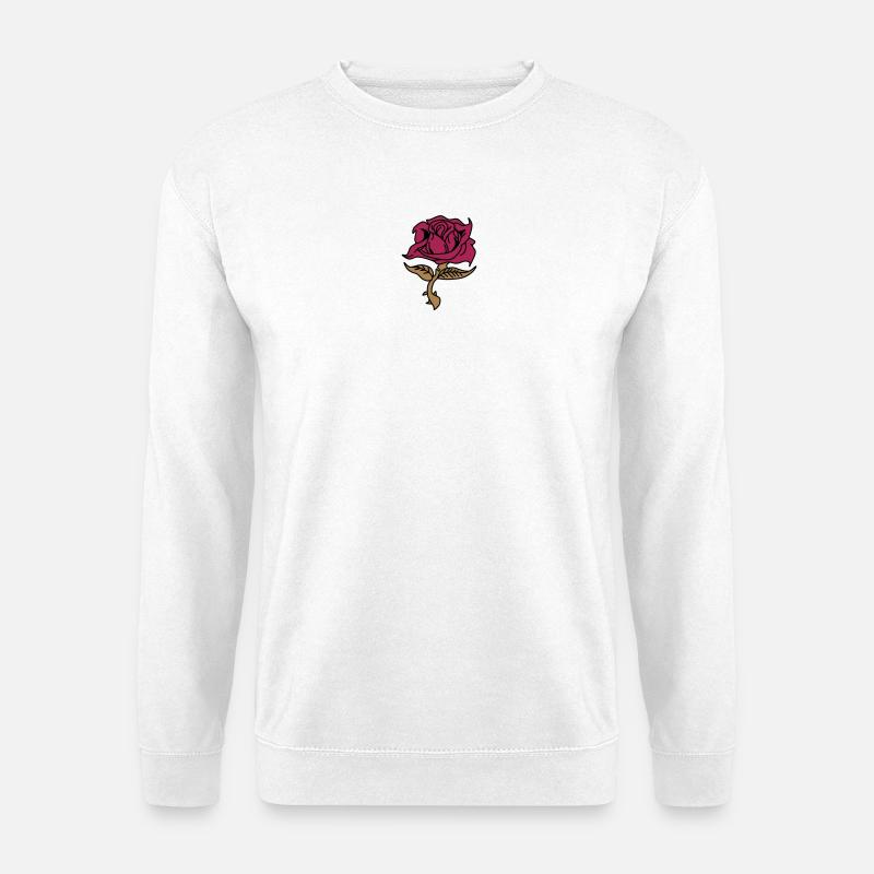 Rose (Blume) - Unisex Pullover - Weiß