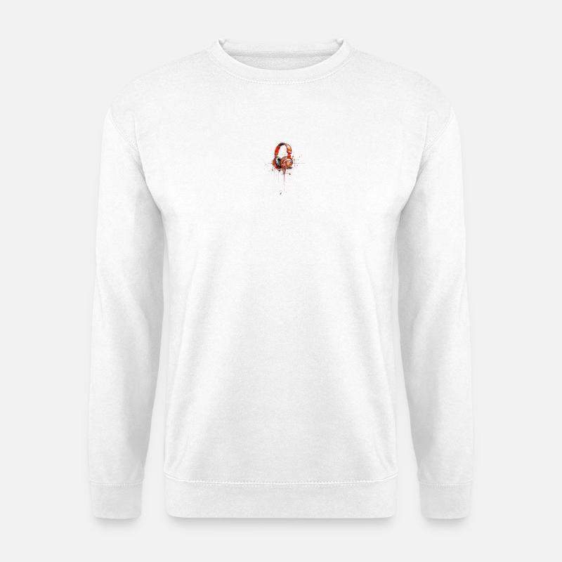 Kopfhörer Musik Comic - Unisex Pullover - Weiß