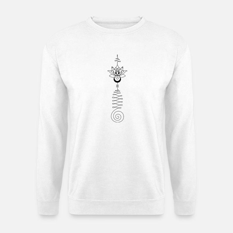 Abstraktes Design mit leuchtenden Farbtönen - Unalome Lotus - Unisex Pullover - Weiß