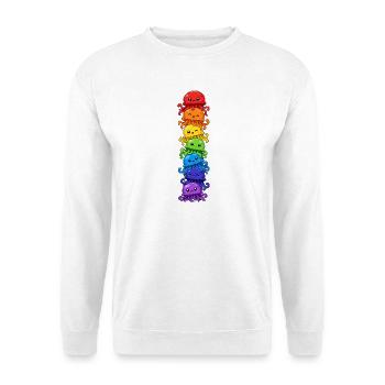 Fierté de méduses arc-en-ciel Kawaii Mignonne LGBTQ - Sweat-shirt Unisexe - blanc - Devant