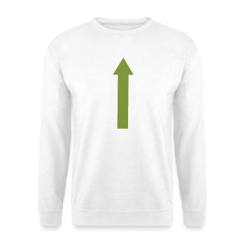 pfeil- - Unisex Pullover - Weiß - Vorne - Alina (178cm) & Michal (187cm)
