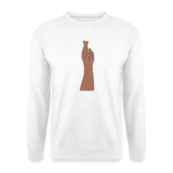 Daumen gedrückt Hand Vintage, viel Glück, Hoffnung. - Unisex Pullover - Weiß - Vorne