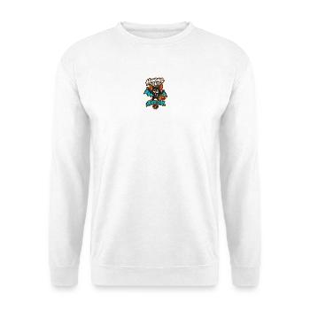 RobVibe Wildclub – Halloween-Fledermaus - Unisex Pullover - Weiß - Vorne - Alina (178cm) & Michal (187cm)