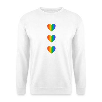 Rainbow Hearts LGBT-Stolz - Unisex Pullover - Weiß - Vorne - Alina (178cm) & Michal (187cm)