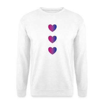 Cœurs Bi-Drapeau - Sweat-shirt Unisexe - blanc - Devant