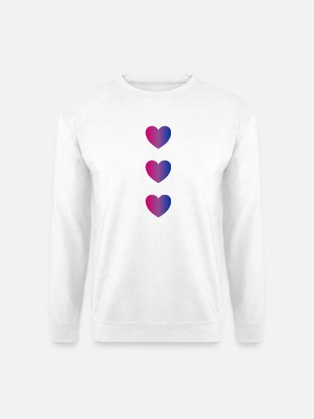 Bi Flag Herzen - Unisex Pullover - Weiß