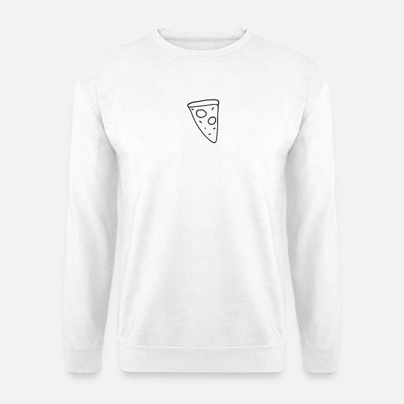 Pizzastück Linienzeichnung - Unisex Pullover - Weiß