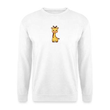 Niedliche Giraffe Kawaii Geschenk Kinder  - Unisex Pullover - Weiß - Vorne - Alina (178cm) & Michal (187cm)