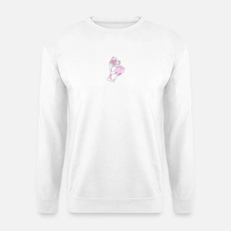 Frau in Pink - Unisex Pullover - Weiß