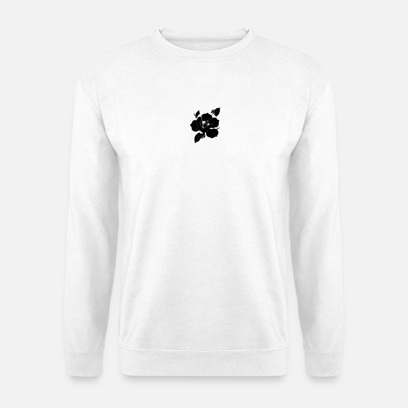 Fragmentierte schwarze Rose - Unisex Pullover - Weiß